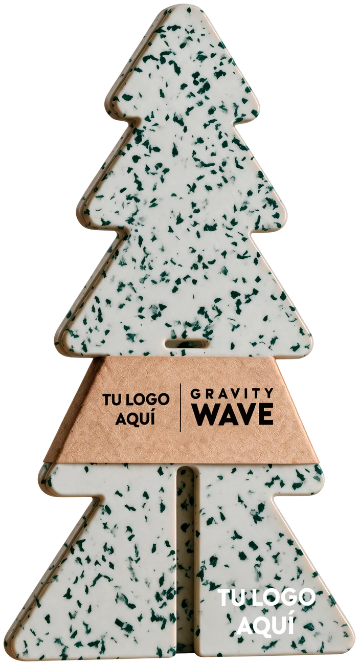 Customised kraft band and assembled tree with your logo printed in white