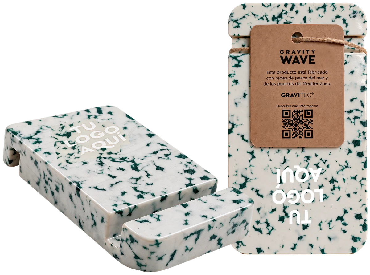 Customised kraft tag and phone stand with your logo printed on the piece