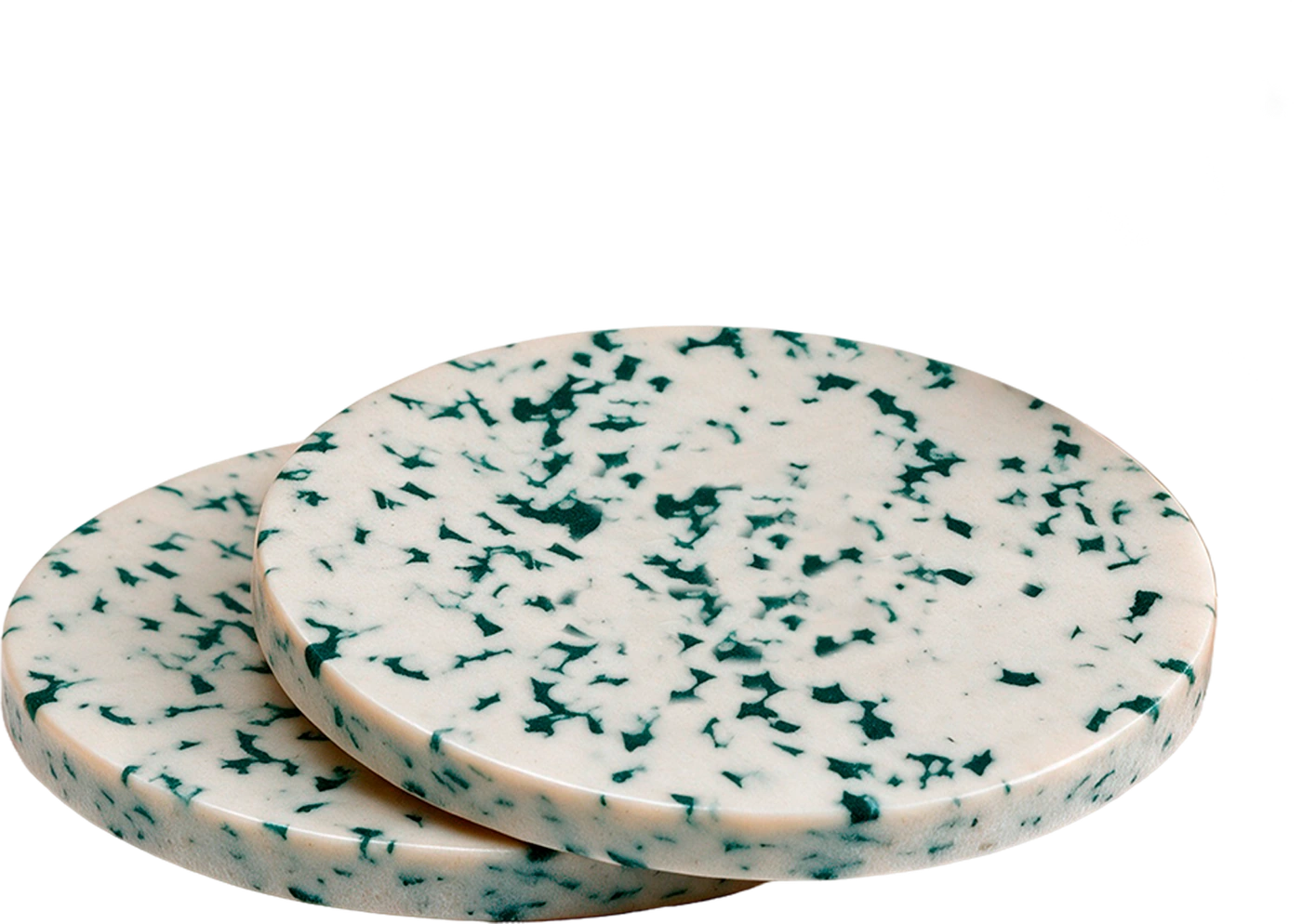 Posavasos Marsella en Gravitec®, blanco arena con motas verdes